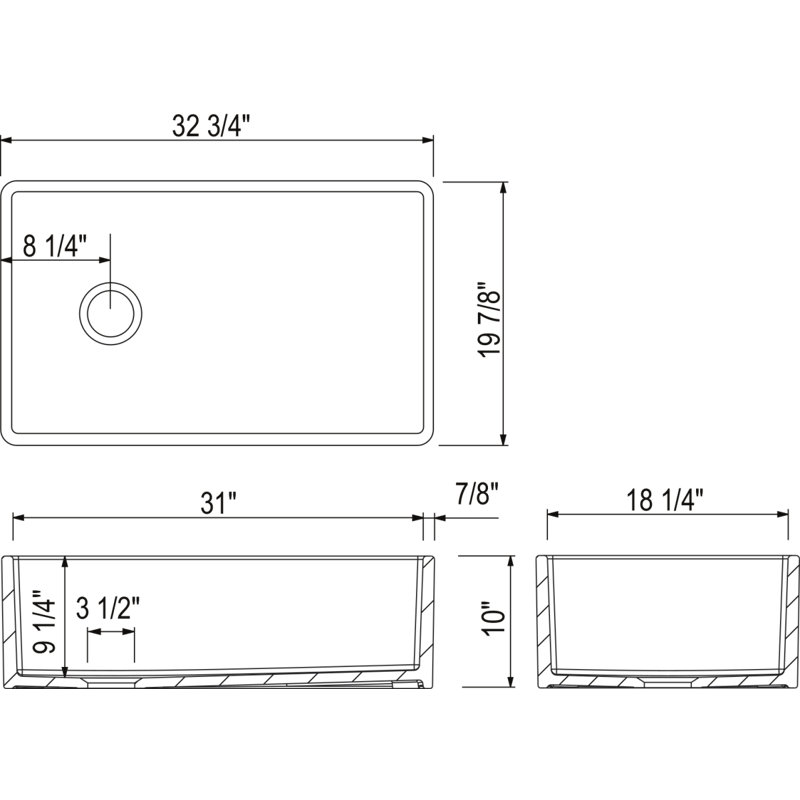 Rohl Allia™ 32" Fireclay Single Bowl Apron Front Kitchen Sink Wayfair